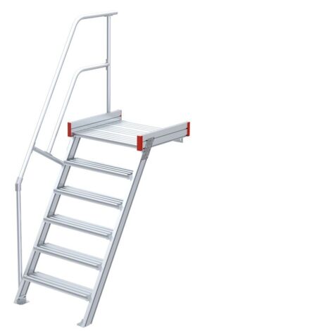 Euroline 511 Podesttreppe 60° 800mm Stufenbreite 6 Stufen Alu gerieft