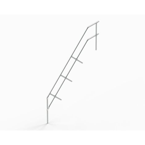 Euroline 511 Treppengeländer für 511 Podesttreppe 60°, 12 Stufen
