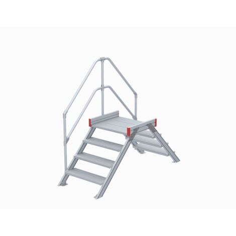 Euroline 512 Überstieg 45° 1000mm Stufenbreite 2x4 Stufen Alu gerieft