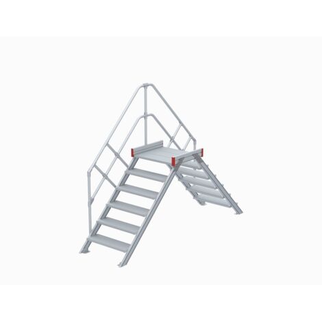 Euroline 512 Überstieg 45° 1000mm Stufenbreite 2x6 Stufen Alu gerieft