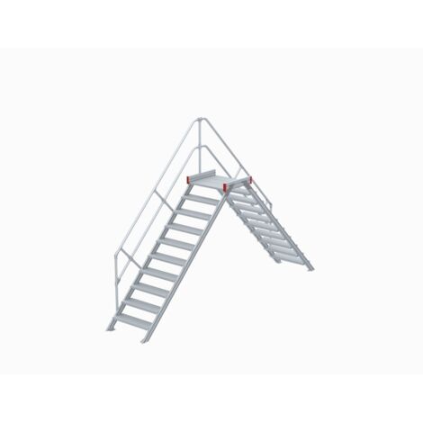 Euroline 512 Überstieg 45° 600mm Stufenbreite 2x10 Stufen Alu gerieft