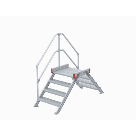 Euroline 512 Überstieg 45° 600mm Stufenbreite 2x4 Stufen Alu gerieft