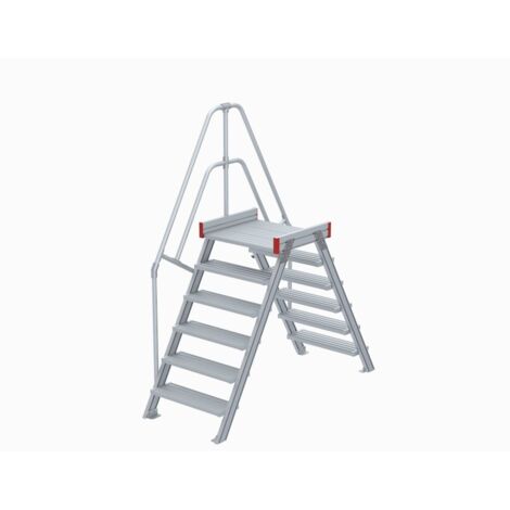 Euroline 512 Überstieg 60° 1000mm Stufenbreite 2x6 Stufen Alu gerieft
