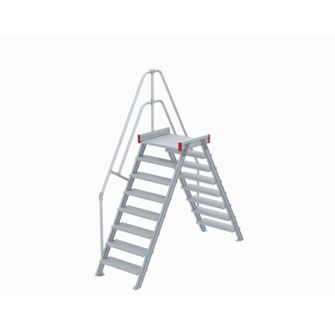 Euroline 512 Überstieg 60° 1000mm Stufenbreite 2x8 Stufen Alu gerieft
