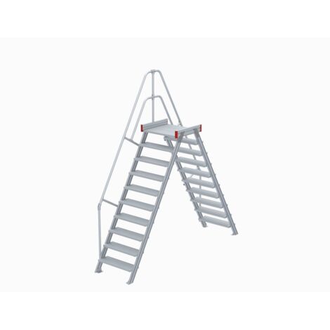 Euroline 512 Überstieg 60° 600mm Stufenbreite 2x10 Stufen Alu gerieft