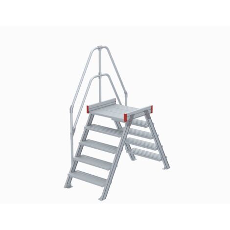Euroline 512 Überstieg 60° 800mm Stufenbreite 2x5 Stufen Alu gerieft