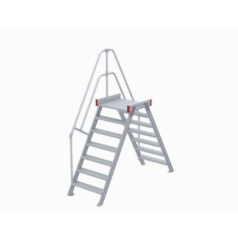 Euroline 512 Überstieg 60° 800mm Stufenbreite 2x7 Stufen Alu gerieft