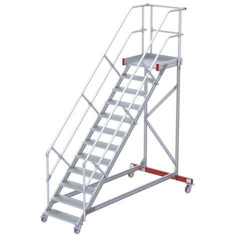 Euroline 513 Wartungsbühne 45° 1000mm Stufenbreite 12 Stufen Alu gerieft