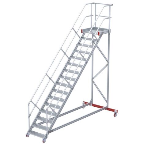 Euroline 513 Wartungsbühne 45° 1000mm Stufenbreite 16 Stufen Alu gerieft