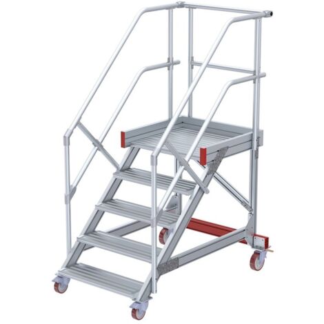Euroline 513 Wartungsbühne 45° 1000mm Stufenbreite 5 Stufen Alu gerieft