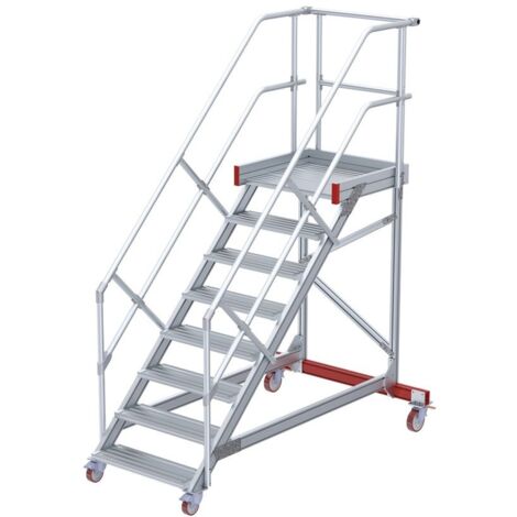 Euroline 513 Wartungsbühne 45° 1000mm Stufenbreite 8 Stufen Alu gerieft