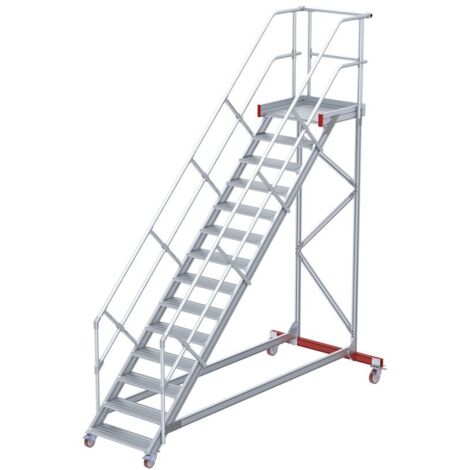 Euroline 513 Wartungsbühne 45° 600mm Stufenbreite 14 Stufen Alu gerieft