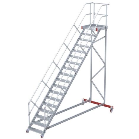 Euroline 513 Wartungsbühne 45° 600mm Stufenbreite 18 Stufen Alu gerieft