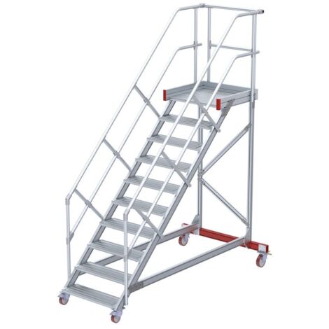 Euroline 513 Wartungsbühne 45° 800mm Stufenbreite 10 Stufen Alu gerieft