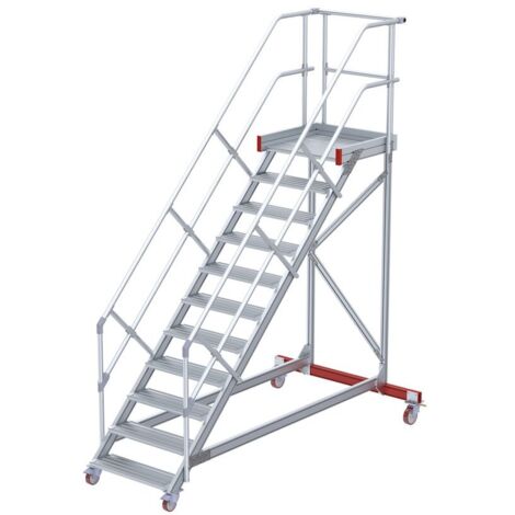 Euroline 513 Wartungsbühne 45° 800mm Stufenbreite 11 Stufen Alu gerieft