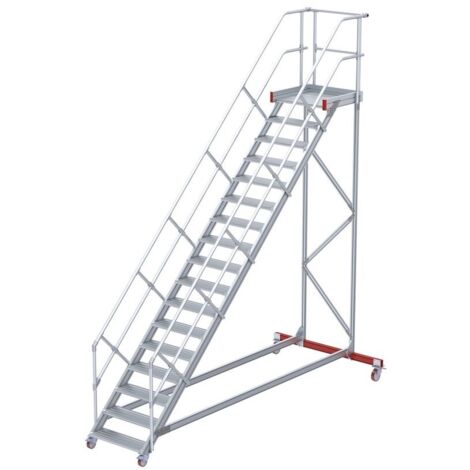 Euroline 513 Wartungsbühne 45° 800mm Stufenbreite 17 Stufen Alu gerieft