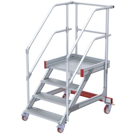 Euroline 513 Wartungsbühne 45° 800mm Stufenbreite 4 Stufen Alu gerieft