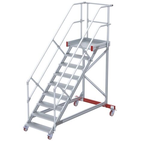 Euroline 513 Wartungsbühne 45° 800mm Stufenbreite 9 Stufen Alu gerieft