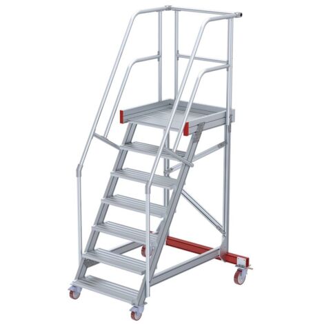 Euroline 513 Wartungsbühne 60° 1000mm Stufenbreite 7 Stufen Alu gerieft