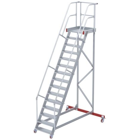 Euroline 513 Wartungsbühne 60° 600mm Stufenbreite 15 Stufen Alu gerieft