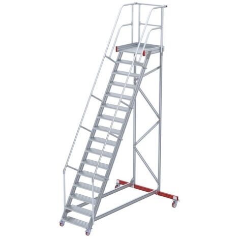 Euroline 513 Wartungsbühne 60° 600mm Stufenbreite 16 Stufen Alu gerieft