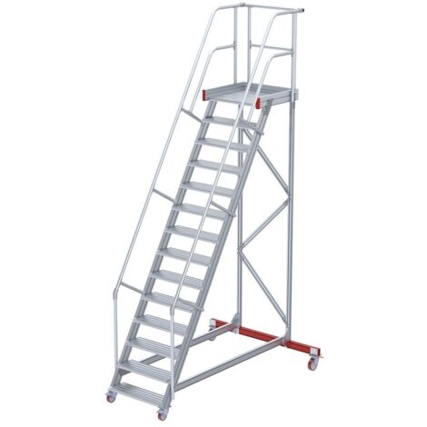 Euroline 513 Wartungsbühne 60° 800mm Stufenbreite 14 Stufen Alu gerieft