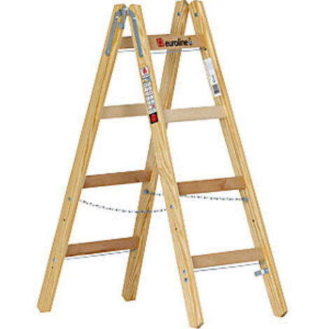 Euroline Holz Sprossenstehleiter 2x4 Sprossen