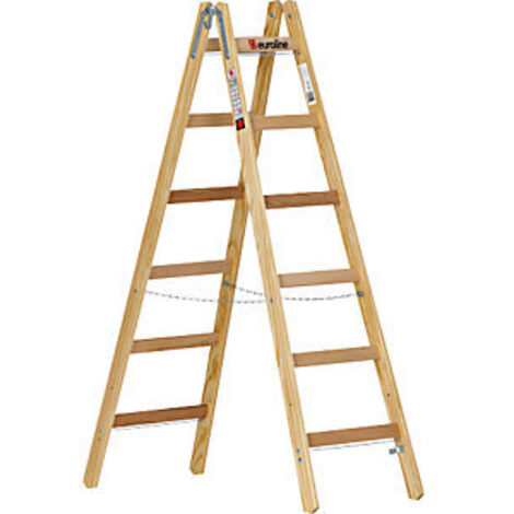Euroline Holz Sprossenstehleiter 2x6 Sprossen