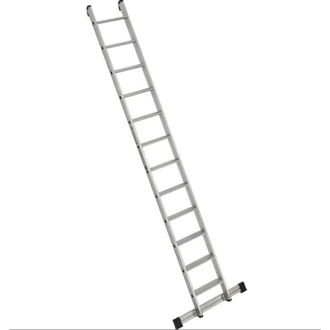 Euroline Premium 30174 Alu Stufenanlegeleiter mit integriertem Anlegegummi 12 Stufen