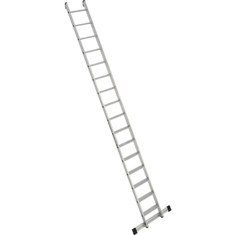 Euroline Premium 30174 Alu Stufenanlegeleiter mit integriertem Anlegegummi 16 Stufen