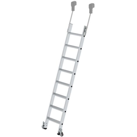 Euroline Premium 30183 Alu-Regalleiter, fahrbar mit 8 Stufen