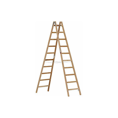 euroline  Scaletta in legno 2 8 m 20sprossen 2elemente 1050110