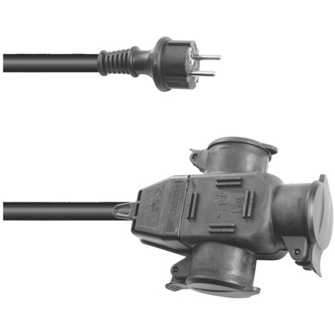 Eurolite 3024701E Strom Verlängerungskabel   Schwarz 5 m H07RN-F 3G 2,5 mm²