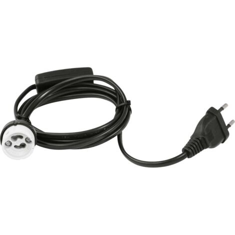 Eurolite Douille GU10 avec Interrupteur Blanc et Noir