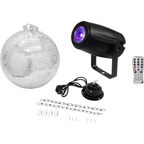 Eurolite LED Discokugel-Set mit Motor, mit LED-Beleuchtung 30 cm