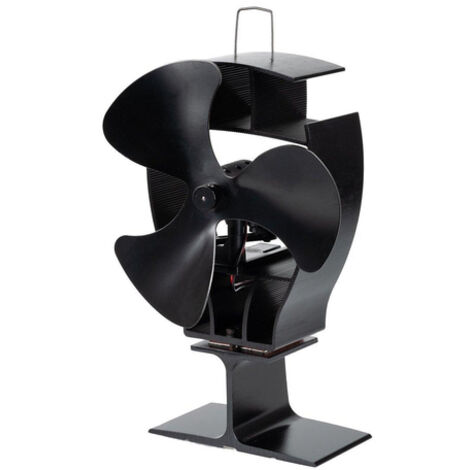 Eurom kamin ventilateur de cheminée pivotant 3 ailettes 11x16x23.5cm aluminium noir