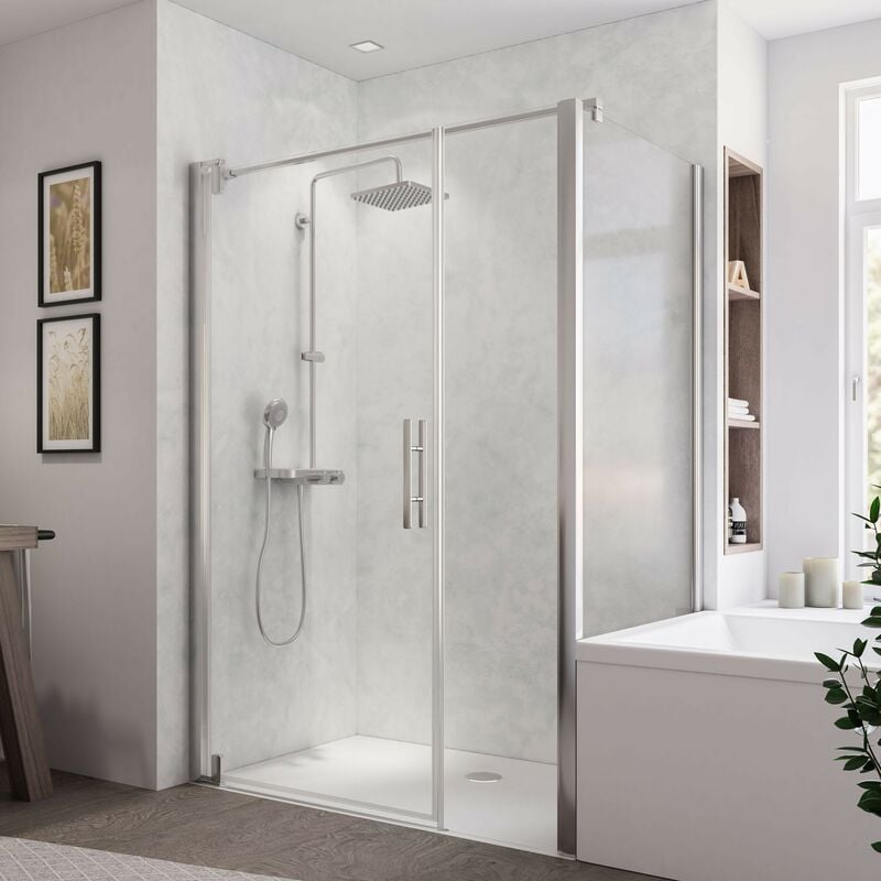 Europa design paroi fixe baignoire version gauche Dimensions paroi fixe: 80 cm