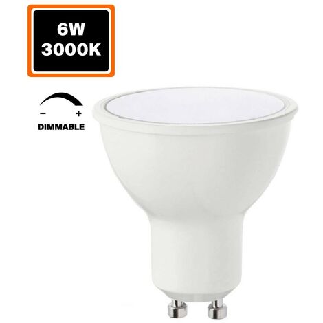 Europalamp – Ampoule LED GU10 6W dimmable – Blanc chaud 3000K – Haute luminosité 110° – Économie d'énergie jusqu'à 80% – Pour éclairage intérieur