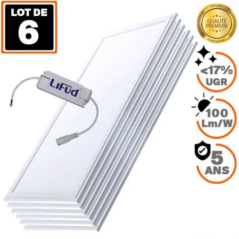 Europalamp – Dalle LED PREMIUM 120x30 cm 40W – Blanc froid 6000K – Épaisseur 9 mm – Diffuseur anti-éblouissement pour bureaux et espaces professionnels