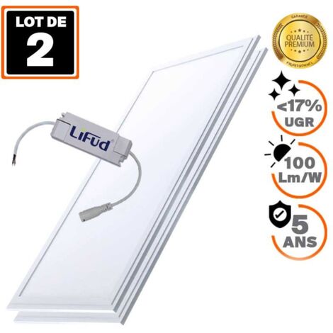 Europalamp – Dalles LED ultra slim 120x30 cm 40W blanc froid 6000K – Épaisseur 9 mm – Flux lumineux 4000 lumens – Pour faux plafonds