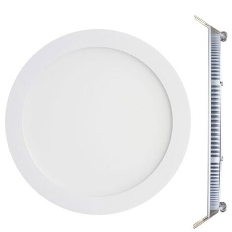 Europalamp – Spot encastrable LED 24W rond extra-plat 4500K – Aluminium – 1625 lm – IP20 – Pour plafonds et faux-plafonds