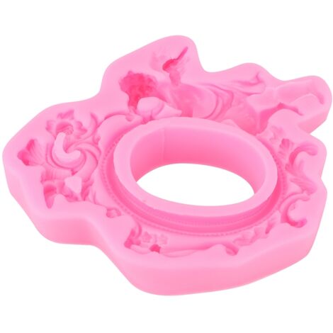 European Angel Photo Frame DIY Silicone Mold Fondant Chocolate Mould Cake Baking Decor ToolPink