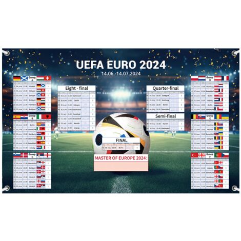 European Football Schedule Poster/European Championship 2024 Poster, 110 x 180 cm
