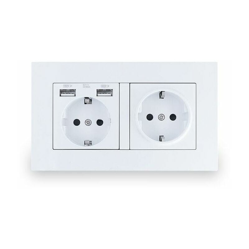 European standard type 146 with switchless usb interface socket panel [2 usb interfaces]