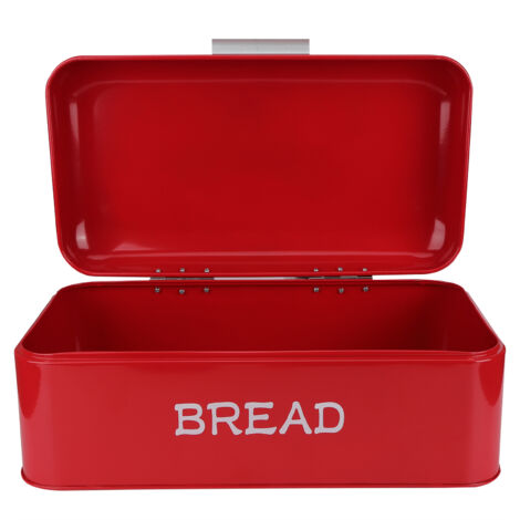 European Style Bread Bin Box Food Storage Container Kitchen Accessory for Bakery Shop Red