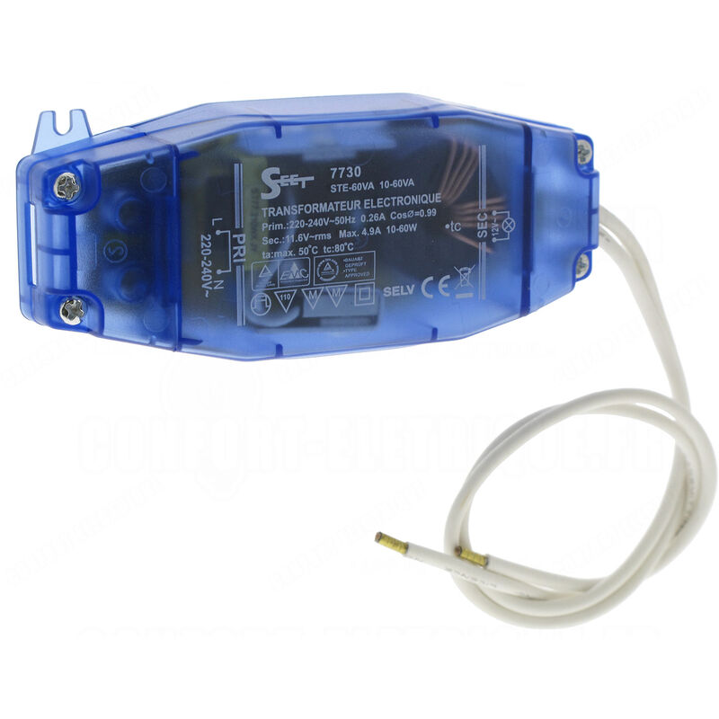 Transformateur électronique 230v-12v 10-60va