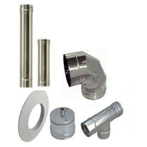 EUROPROFIL Kit facile installazione stufa a pellet tubi 80 mm in acciaio inox 316