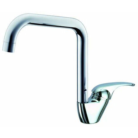 Eurorama - Miscelatore Lavello Canna Squadra Cromato - Serie: Reve