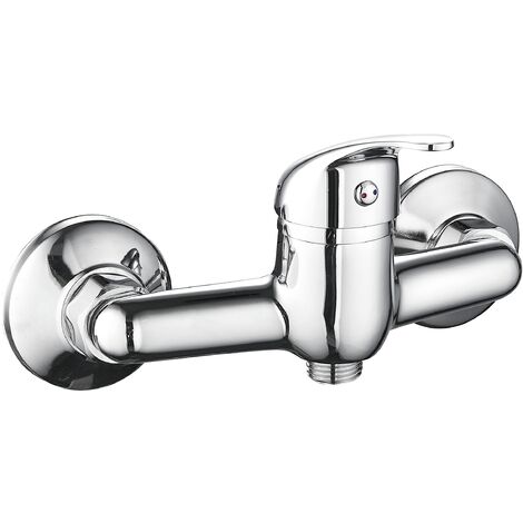 Eurosanit – Mitigeur de douche chromé compact – Corps en laiton – Hauteur 106 mm – Entraxe 150 mm – Sortie M15x21 (G1/2')