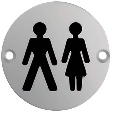 GEORGE BOYD Eurospec Unisex Symbol Toilet Sign 76mm Satin Stainless Steel